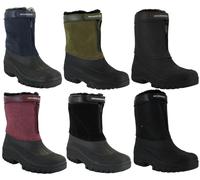 GroundWork Womens Mucker Stable Yard Winter Snow Zip Up/Touch Fasten Boots Wellies - Navy - UK 5