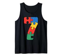 Group 7 Number 7 Colorful Puzzle Awareness Tank Top