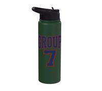 Group 7 Seven Sport Text Graphic Design Stainless Steel Insulated Water Bottle