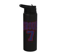 Group 7 Seven Sport Text Graphic Design Stainless Steel Insulated Water Bottle