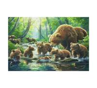 Group Adorablelittle Bears 1000 Pieces Jigsaw Puzzles For Men Educational Decompression Adults Anxiety Memory Care Mothers Valentines Gift Eco Friendly Material 1000 PCS