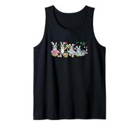Group Australian Shepherds Easter Reading Book Hunting Eggs Tank Top