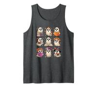 Group Boo Ghosts Reading Books Halloween Collection Bookworm Tank Top
