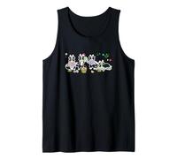 Group Bunny Border Collies Easter Reading Book Hunting Eggs Tank Top