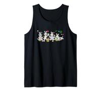 Group Bunny Dalmatians Easter Reading Book Hunting Eggs Tank Top