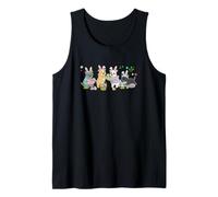 Group Bunny Pit Bulls Easter Reading Book Hunting Eggs Owner Tank Top