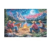 Group Campfire Forest Adventure Wild Nature 1000 Piece Jigsaw Puzzle for Adults Jigsaw Heartfelt Gift for Friends Family Activity Vibrant Challenging Design 1000 PCS