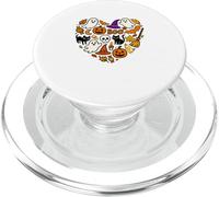 Group Cats Boo Ghosts Candy Corns Halloween Heart Shape PopSockets PopGrip for MagSafe
