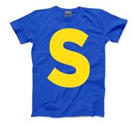 Group Costume Outfit - Blue Letter A Tshirt Matching Tee Halloween Top Fancy Dress Party T-Shirt - L Blue