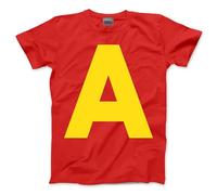 Group Costume Outfit - Red Letter A Tshirt Matching Tee Halloween Top Fancy Dress Party T-Shirt - L Red