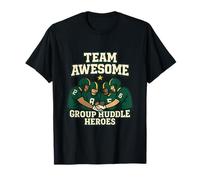 Group Huddle Heroes Football Team Gear Green Gold T-Shirt