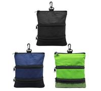 Group of 3 Sturdy Nylon Golf Ball Containers Featuring Easy Closure and Generous Room Golf Men