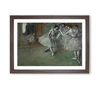Group of Ballet Ballerina Dancers by Edgar Degas Framed Print | A2 Walnut Framed Wall Art | Ready to Hang | Modern Nature Picture | Living Room Bedroom Lounge Office