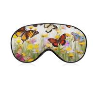 Group of Butterflies Eye Mask, Side Sleeping Mask Light Blindfold Sleeping Mask Nose Pad and Elastic Band for Children Women and Men