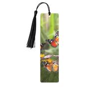 Group of Butterflies Metal Bookmarks with Tassels,Pendant Unique Handmade Bookmark Craft DIY Wooden Bookmarks Cute Hanging Tags Ornaments for Book Lovers Birthday Teachers Gift