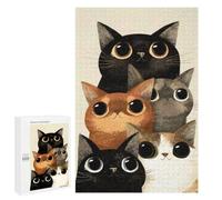 Group of Cute Cartoon Cats Jigsaw Puzzle, 1000 PCS, Relaxing Activity for Adults, A Creative Way to Unwind after A Busy Day, for Family Fun