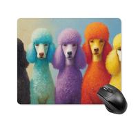 Group of Five Poodles Mouse Pad, Small Office Computer Mouse Pads for Desk Laptop with Non-Slip Rubber Base Mouse Mat, Gaming Mouse Pads