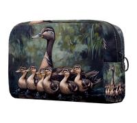 Group of Indian Runner Ducks Cosmetic Bag for Women, Travel Toiletries Bags Large Makeup Handy Pouch Organiser Bag with Zipper