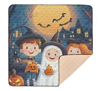 Group of Kids in Halloween Costume Playing Large Non-Slip Baby Gym & Activity Mat for Indoor Outdoor Cozy Breathable Tummy Time Mat for Baby Kids Toddlers Infants, 50'' x 50''