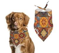 Group of Moroccan Geometric Dog Bandanas Adjustable Bib Party Pet Decorations Cute Dog Triangle Scarfs for Small Medium Puppy Cat Costume Accessory