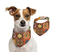 Group of Moroccan Geometric Dog Bandanas,Summer Bandanas for Dogs Washable Adjustable Dog Triangle Scarf Bibs Cute Pet Bibs for Medium Large Dogs Puppy and Cats Small