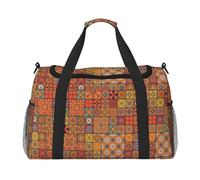 Group of Moroccan Geometric Hand Travel Bag - Large Reusable Shopping Tote Bag, Perfect for Outdoor Activities, Sports, Camping & Groceries, Black, One Size