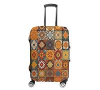 Group of Moroccan Geometric Luggage Cover Suitcase Covers for Luggages Tsa Approved Travel Luggage Sleeve Protector Elastic Suitcase Protector Anti-Scratch Washable Fits 19-32 Inch Case X-Large, white