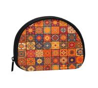 Group of Moroccan Geometric Minis Storage Bag Shell Wallet Small Coin Purse with Minis with Zipper Change Purse for Coin Keys You Can Also Store Any Small Objects You Want