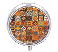 Group of Moroccan Geometric Pill Case Travel Pill Container Mini Travel Medicine Tablet Vitamin Holder Organizer Medicine Cod Liver Oil Storage