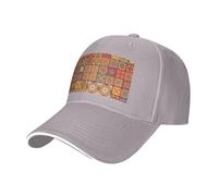 Group of Moroccan Geometric Print Adjustable Size Sandwich Baseball Cap Breathable Unisex Casual Hat Daily Use Sport Gray