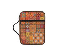 Group of Moroccan Geometric Print Bible Cover Lightweight Tablet Sleeve Durable Makeup Bag Pencil Case for Church School Travel
