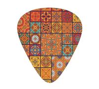 Group of Moroccan Geometric print Guitar Picks 12 Pack Assorted Thickness for Guitar,ukulele,0.46/0.71/0.96mm