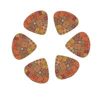 Group of Moroccan Geometric print Guitar Picks, 12PCS Premium Celluloid Guitar Pick Medium for Acoustic Guitar, Electric Guitar, Bass