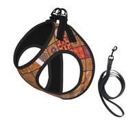 Group Of Moroccan Geometric Print Pet Supplies Adjustable Step-In Flex Breathable Mesh Dog Harness For Small Medium Dogs, S-L