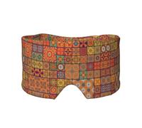 Group of Moroccan Geometric Print Sleep Eye and Ear Muffs Mask - Adjustable Yoga Travel Headband, Keep Warm Shading Comfortable Aid