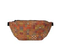 Group of Moroccan Geometric Print Waist Bag for Women & Men â€“ Large-Capacity Waist Pack with Zipper Pockets for Travel, Hiking