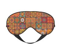 Group of Moroccan Geometric Printing All-Occasion Sleep Eye Mask with Double Sides Adjustable Strap Perfect for Shifts & Travel