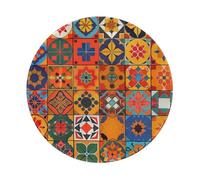 Group of Moroccan Geometric Prints Round Mouse Pad 2 PCS,Non-Slip Rubber Base Mousepad Mouse Mat for Laptop Computer Office 7.9 x 7.9 Inch
