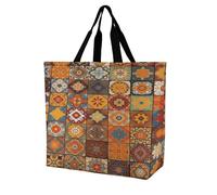 Group of Moroccan Geometric Tote Bag Grocery Shopping Bags Shoulder Bag