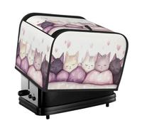 Group Of Sleeping Cats Bread Toaster Oven Dustproof Cover Heat-Resistant Universal Fits Most Standard 4 Slice Toasters Cloth With Fingerprint Protection