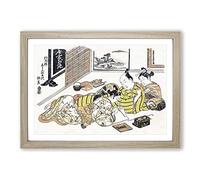 Group of Writers by Okumura Masanobu Framed Print | A2 Oak Framed Wall Art | Ready to Hang | Modern Nature Picture | Living Room Bedroom Lounge Office