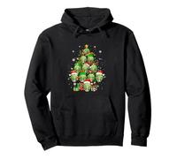 Group Santa Reindeer Elf Brussel Sprouts Xmas Tree Vegan Pullover Hoodie