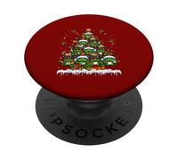 Group Santa Reindeer Elf Frogs Xmas Tree Colorful Lights PopSockets Adhesive PopGrip