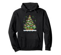 Group Santa Reindeer Elf Frogs Xmas Tree Colorful Lights Pullover Hoodie