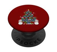 Group Santa Reindeer Elf Russian Blue Cats Xmas Tree Snowman PopSockets Adhesive PopGrip