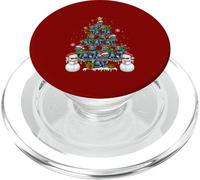 Group Santa Reindeer Elf Russian Blue Cats Xmas Tree Snowman PopSockets PopGrip for MagSafe