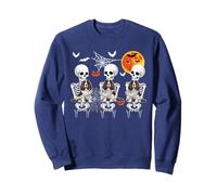 Group Skeletons Hugging English Springer Spaniels Halloween Sweatshirt
