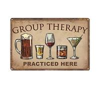 Group Therapy Practiced Here Metal Tin Sign For Home Bar Decorations 8x12 Inch