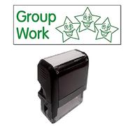 Group Work Stars Pre Inked School Teachers Feedback Marking Stamper Stamp 38x15mm Primary Teaching Services (Green)