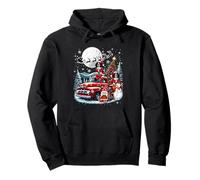 Group Xmas Santa English Springer Spaniels On Pickup Truck Pullover Hoodie